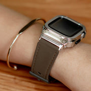 Fumi Genuine Leather Band With Metal Case