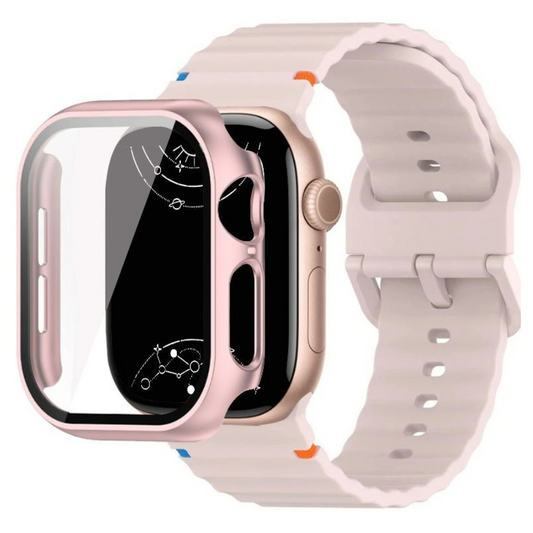 Attollo Silicone Sports Band With Glass Case