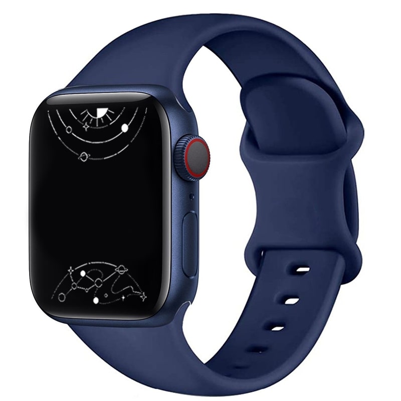 Oscen Silicone Sports Band For Apple Watch Series 1 10 SE SE2 Ultra Ultra2 High Quality iWatch Strap Navy Blue 38MM 40MM 41MM 42MM S10 M L