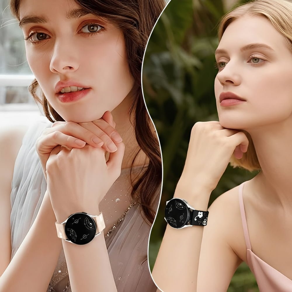 Teneo Engraved Floral Silicone Galaxy Band - Astra Straps