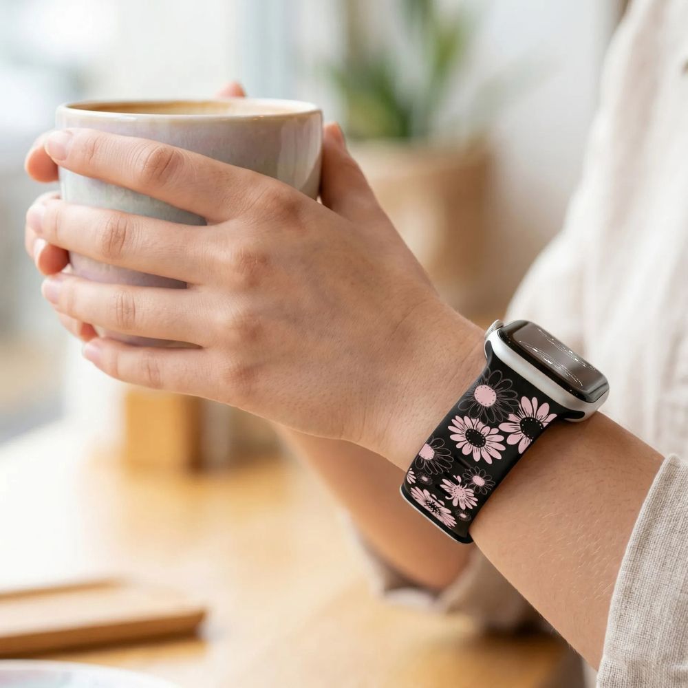 Virga Flower Engraved Silicone Band - Astra Straps