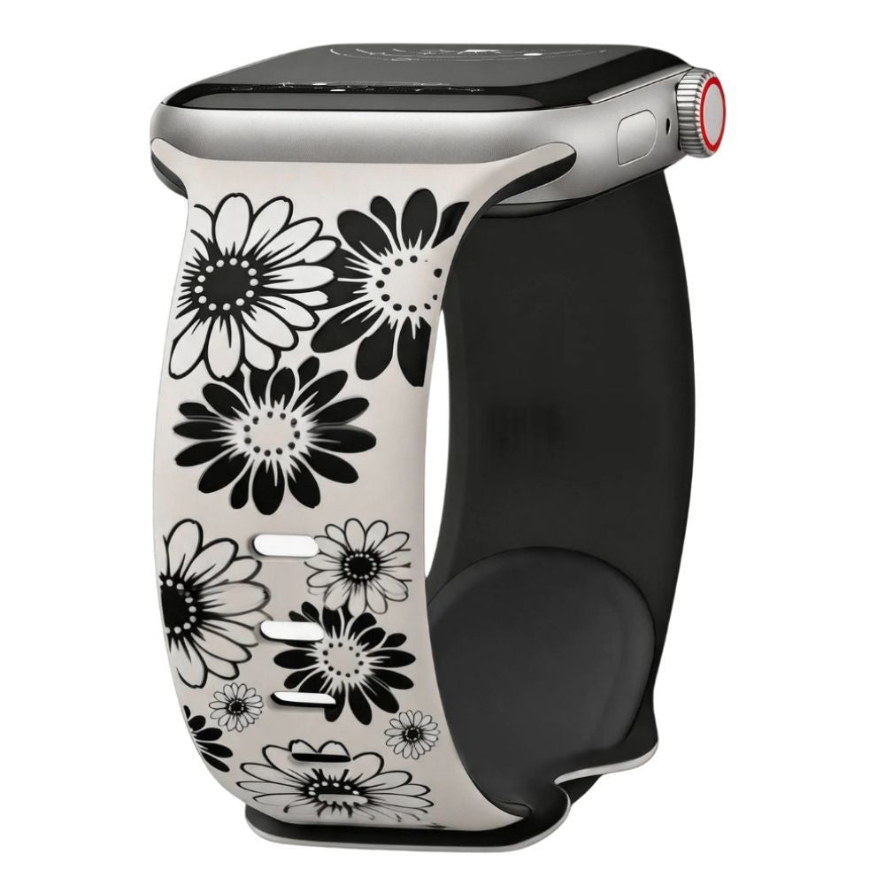 Virga Flower Engraved Silicone Band - Astra Straps
