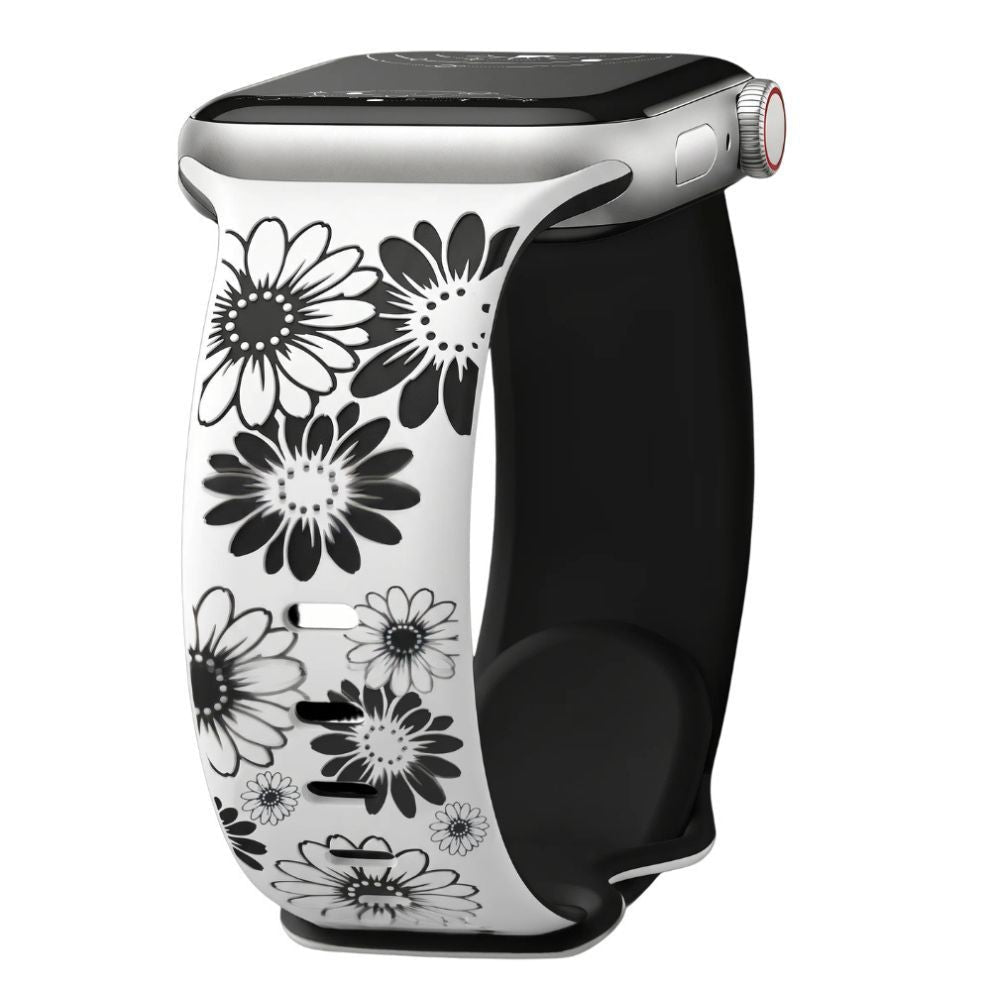 Virga Flower Engraved Silicone Band - Astra Straps