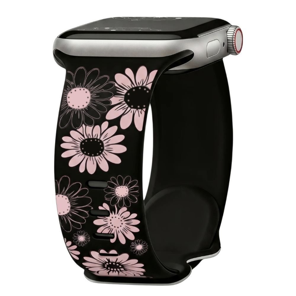 Virga Flower Engraved Silicone Band - Astra Straps