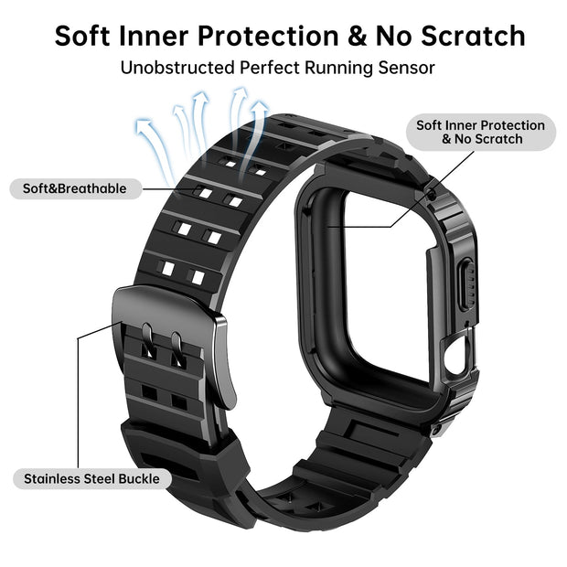 Findo Silicone Band With Stainless Steel Case