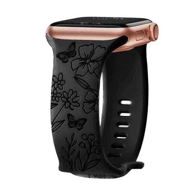 Levo Floral Engraved Silicone Loop Band
