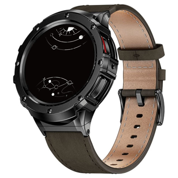 Amara Leather Band With Stainless Steel Bumper Case For Galaxy 5 Pro - Astra Straps