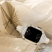 Doli Glittered Stainless Steel Case With Leather Band - Astra Straps